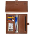 Long Leather Wallet | Mobile Phone Pocket | Brown