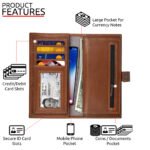 Long Leather Wallet | Mobile Phone Pocket | Brown - Image 4