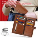 Long Leather Wallet | Mobile Phone Pocket | Brown - Image 2