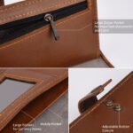 Long Leather Wallet | Mobile Phone Pocket | Brown - Image 6