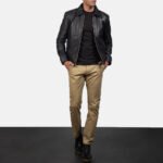 Elegant Black | Biker Leather Jacket | Men - Image 7