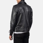 Plain Black | Motorbike Leather Jacket | Men - Image 4