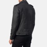 Plain Black | Biker Leather Jacket | Men - Image 3