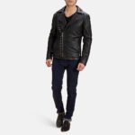 Black Studded | Leather Biker Jacket | Men