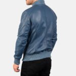 Slight Blue | Leather Jacket Bomber | Men - Image 3