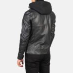 HeroPro Black | Hooded Leather Biker Jacket | Men - Image 5