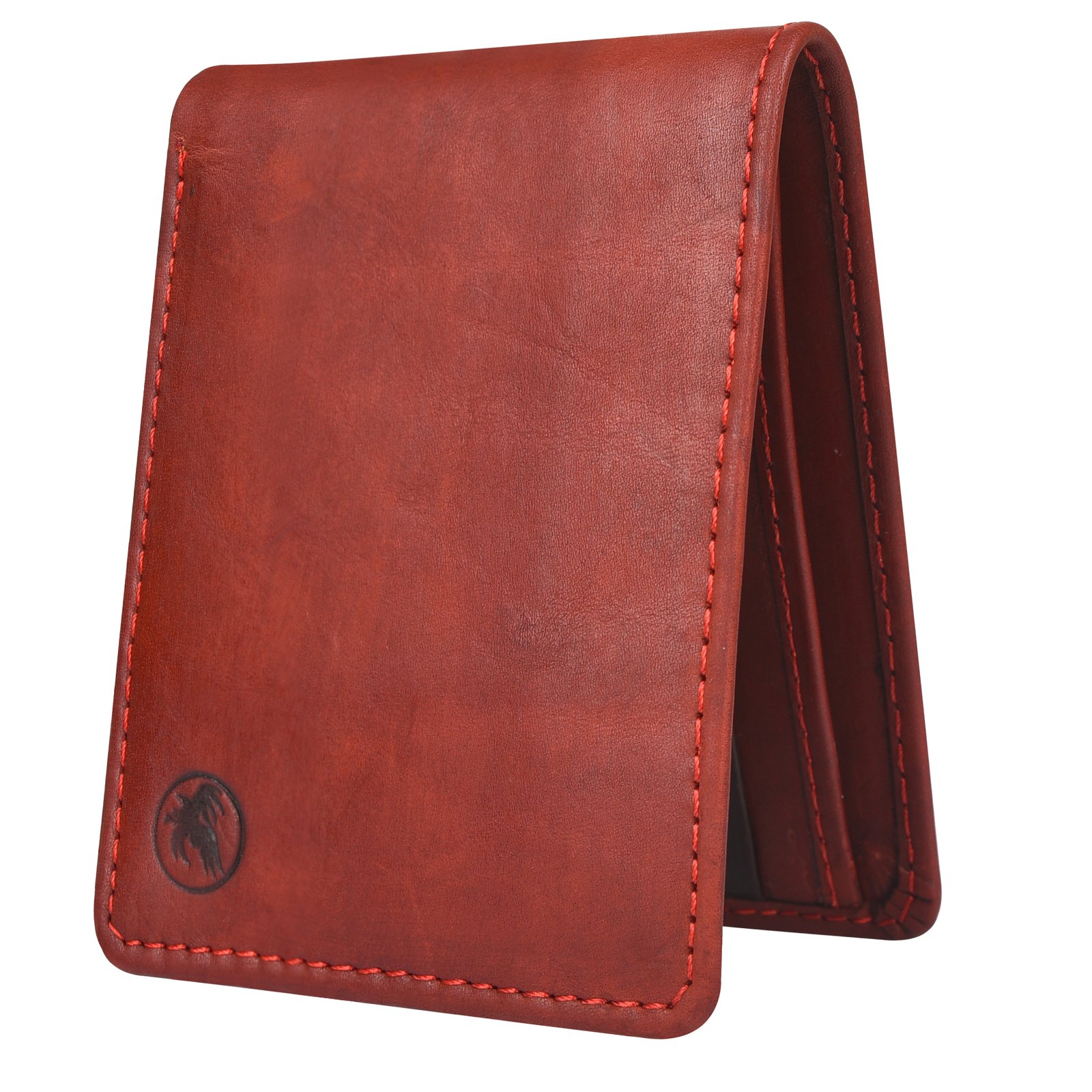 01 (2) Elegant Red Leather Wallet For Men Classic Series - Image 1